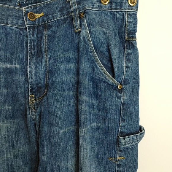 Designer Blue Jeans Men's Size 36x32 Medium Wash Straight Slim Fit - Picture 3 of 11